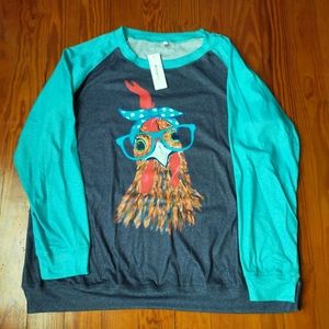 Order Plus Chicken Design Print Shirt